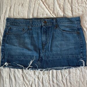Levi's Frayed Hem Blue Mini Skirt